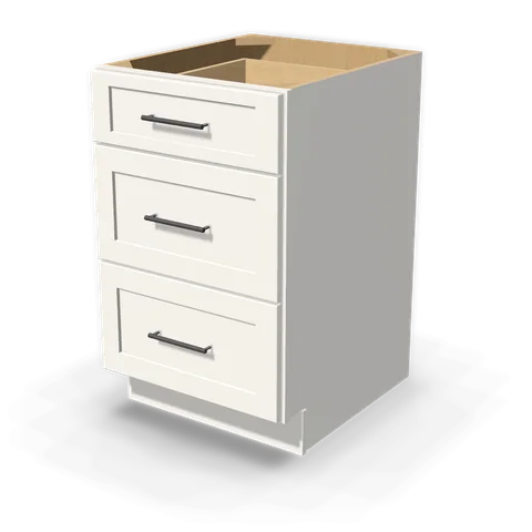 DB21 cabinet in Shaker White, angle view