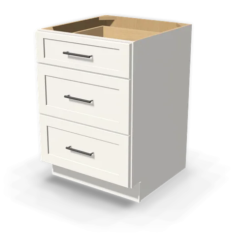 DB24 cabinet in Shaker White, angle view