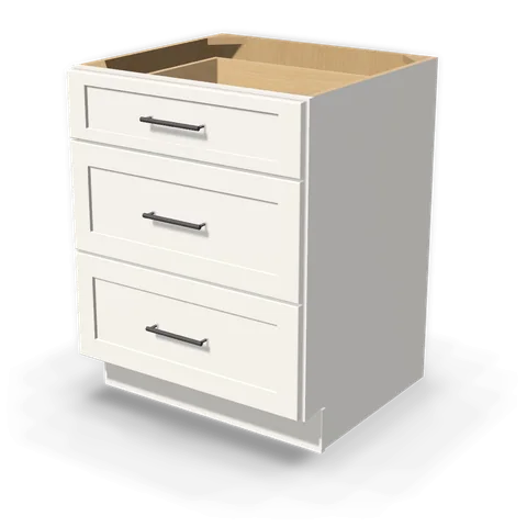 DB27 cabinet in Shaker White, angle view