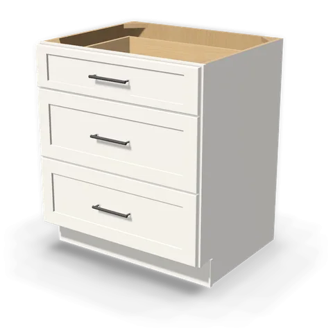 DB30 cabinet in Shaker White, angle view
