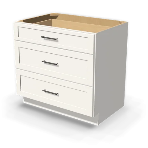 DB36 cabinet in Shaker White, angle view