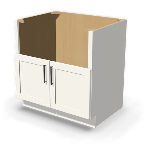 FS33 cabinet in Shaker White, angle view