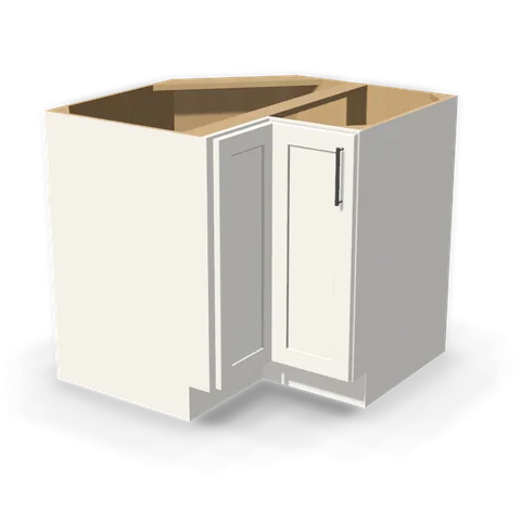 LSB36 cabinet in Shaker White, angle view