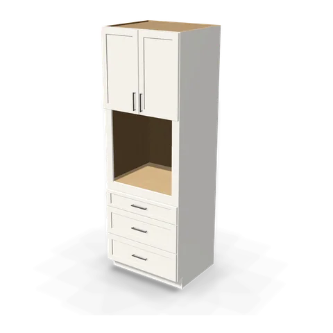 OC339627 cabinet in Shaker White, angle view