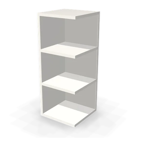 OE1230 cabinet in Shaker White, angle view
