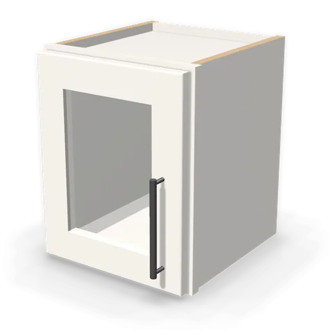PGDW1215 cabinet in Shaker White, angle view