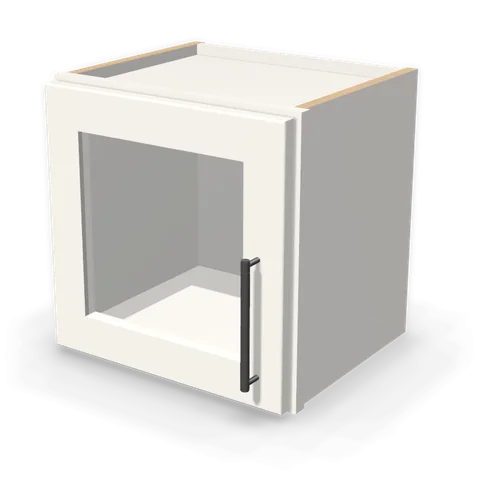 PGDW1515 cabinet in Shaker White, angle view