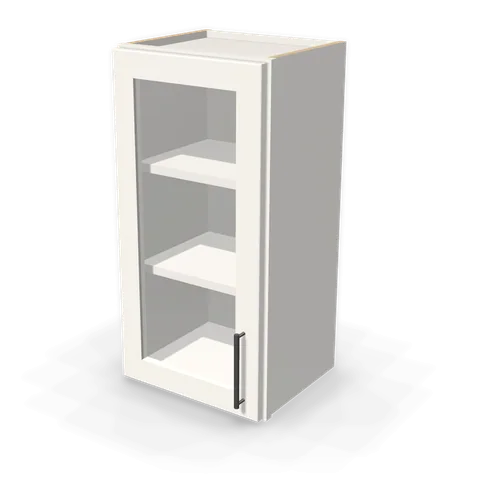 PGDW1530 cabinet in Shaker White, angle view