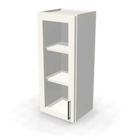 PGDW1536 cabinet in Shaker White, angle view