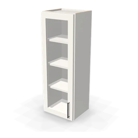 PGDW1542 cabinet in Shaker White, angle view