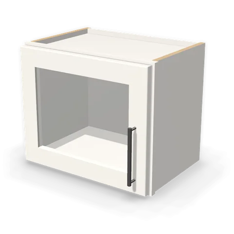 PGDW1815 cabinet in Shaker White, angle view