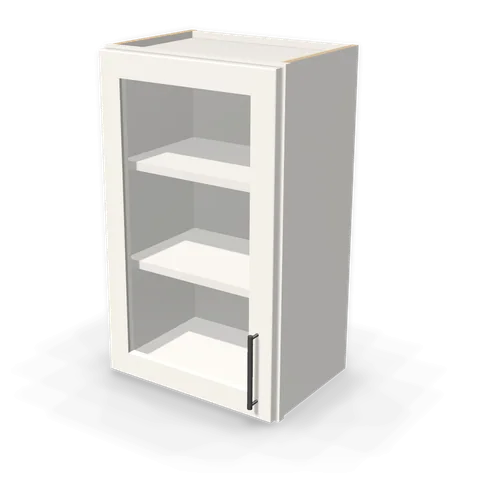 PGDW1830 cabinet in Shaker White, angle view