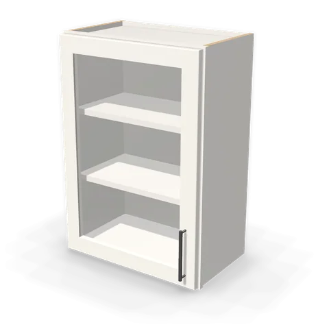PGDW2130 cabinet in Shaker White, angle view