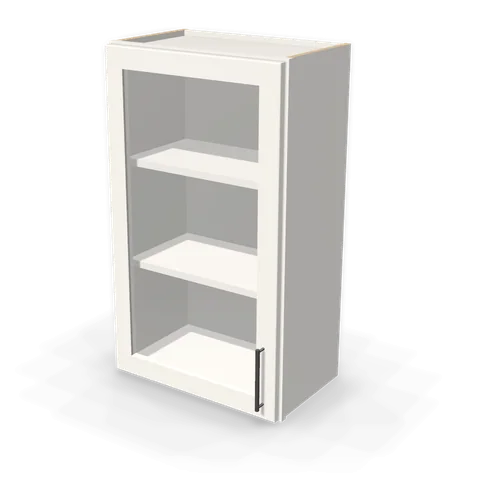 PGDW2136 cabinet in Shaker White, angle view