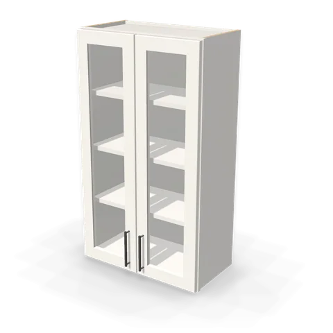 PGDW2442 cabinet in Shaker White, angle view
