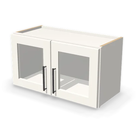 PGDW2715 cabinet in Shaker White, angle view