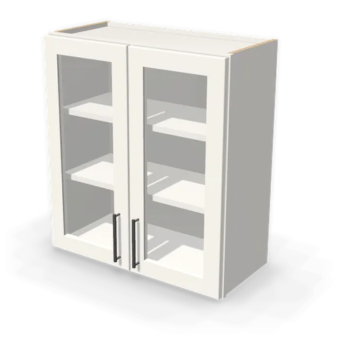 PGDW2730 cabinet in Shaker White, angle view