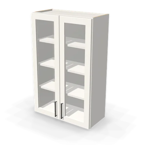 PGDW2742 cabinet in Shaker White, angle view