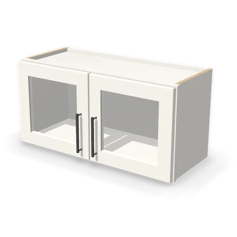 PGDW3015 cabinet in Shaker White, angle view