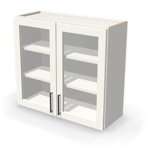 PGDW3330 cabinet in Shaker White, angle view