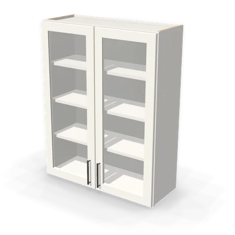 PGDW3342 cabinet in Shaker White, angle view