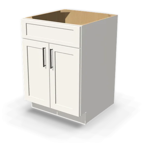 SB24 cabinet in Shaker White, angle view