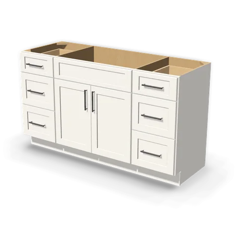 VSD6021 SINGLE cabinet in Shaker White, angle view