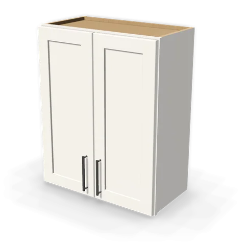 W2430 cabinet in Shaker White, angle view