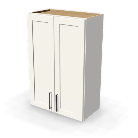 W2436 cabinet in Shaker White, angle view