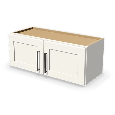W3012 cabinet in Shaker White, angle view