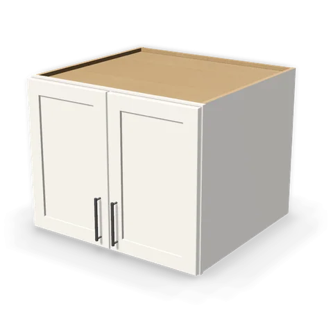 W302427 cabinet in Shaker White, angle view