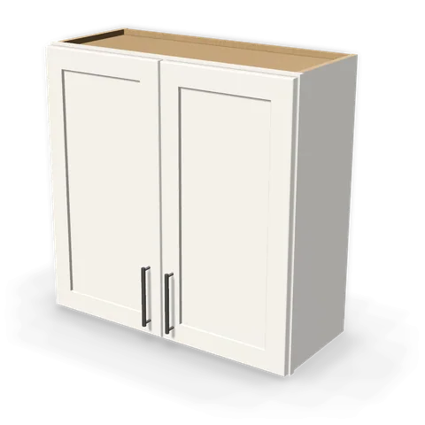 W3030 cabinet in Shaker White, angle view