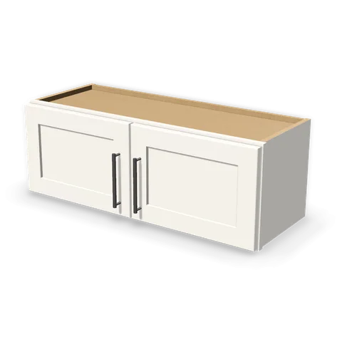 W3312 cabinet in Shaker White, angle view