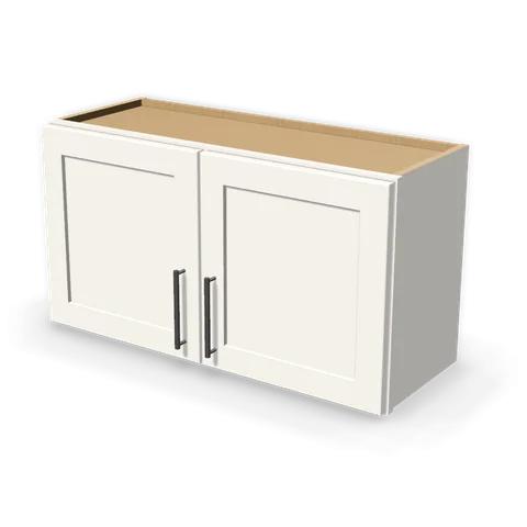 W3318 cabinet in Shaker White, angle view