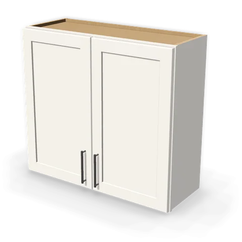 W3330 cabinet in Shaker White, angle view