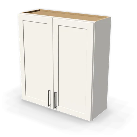 W3336 cabinet in Shaker White, angle view