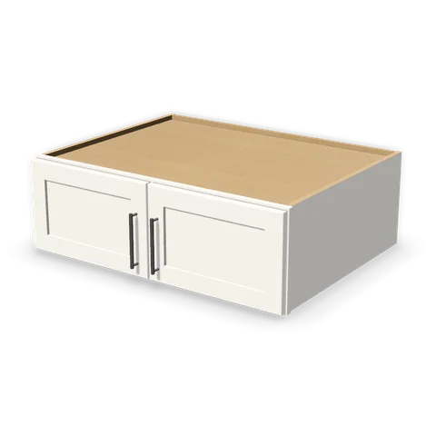W361227 cabinet in Shaker White, angle view