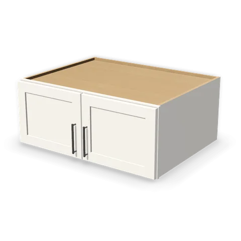 W361527 cabinet in Shaker White, angle view