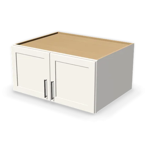 W361827 cabinet in Shaker White, angle view