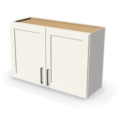W3624 cabinet in Shaker White, angle view