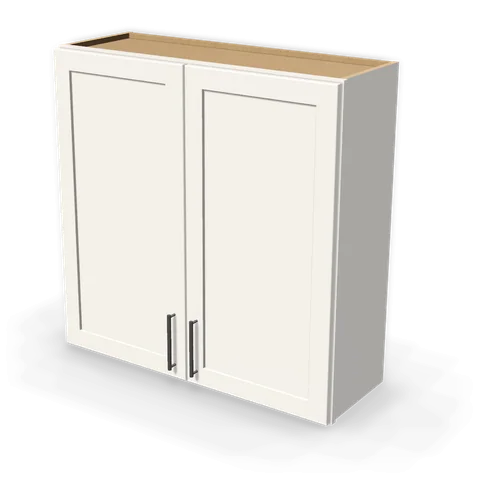 W3636 cabinet in Shaker White, angle view