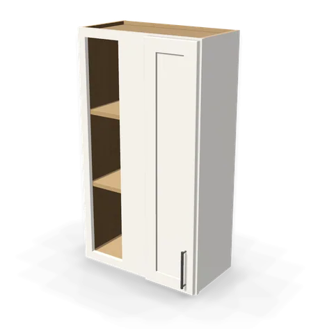 WBC2442 cabinet in Shaker White, angle view