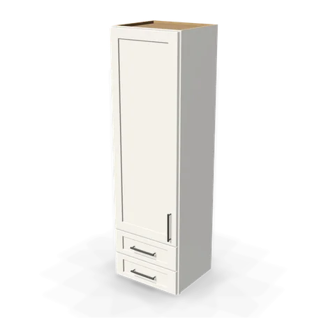 WD1860 cabinet in Shaker White, angle view
