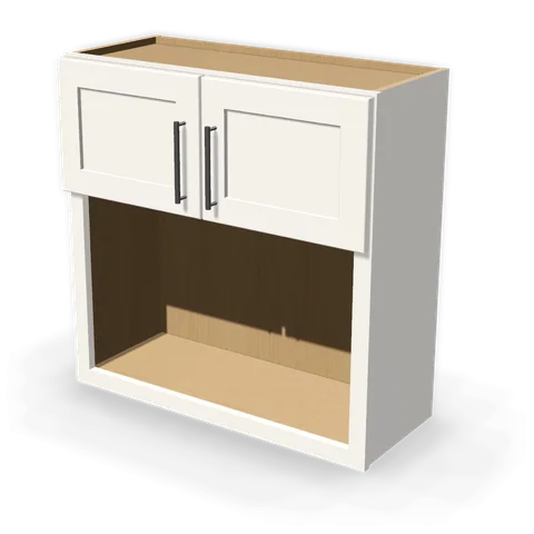 WM3030 cabinet in Shaker White, angle view