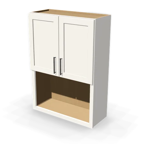 WM3042 cabinet in Shaker White, angle view