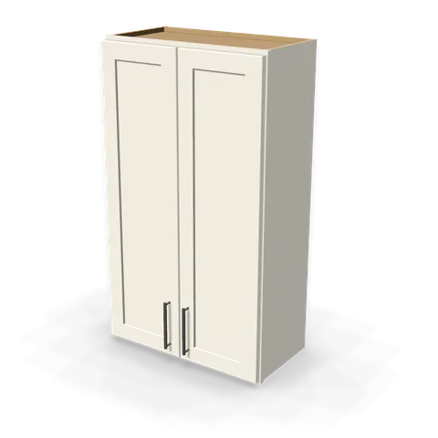 W2442 cabinet in Shaker Soft White, angle view