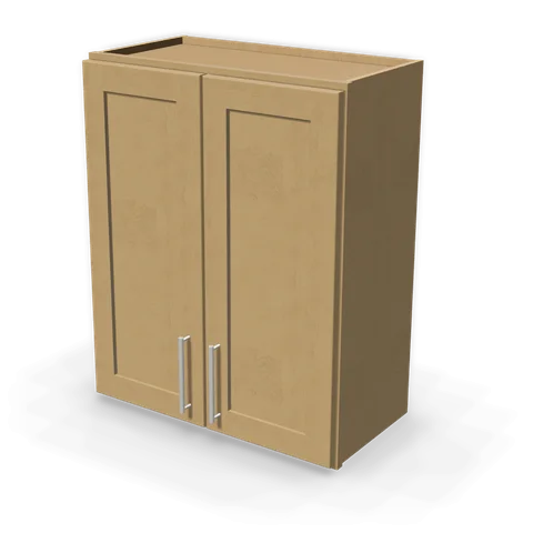 W2430 cabinet in Shaker Caramel, angle view