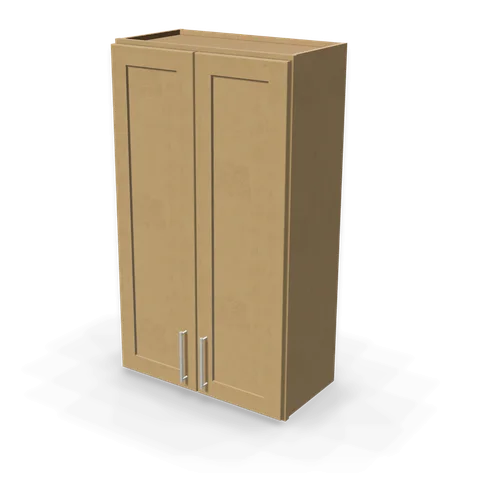 W2442 cabinet in Shaker Caramel, angle view