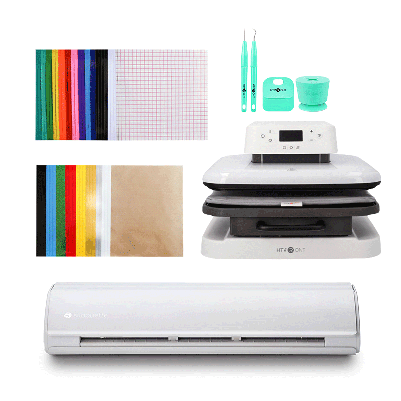 Combo Silhouette Cameo 5 + HTVRONT Auto Heat Press + Materiales