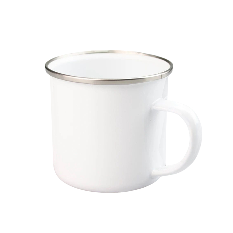 Taza metálica sublimable blanca 10oz con caja